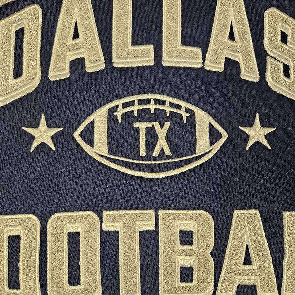 New Dallas Cowboys Hoodie Men's Size Medium Navy Gray Fleece Drawstring Football - Picture 5 of 10